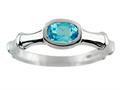 6x4 Oval Blue Topaz Bamboo Ring