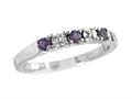 2.5mm Amethyst and Diamond Band Ring
