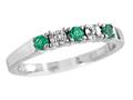 2.5mm Created Emerald And Diamond Band Ring