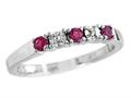2.5mm Created Ruby And Diamond Band Ring