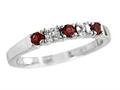 2.5mm Garnet And Diamond Band Ring