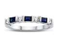 3x2mm Created Blue Sapphire Band Ring