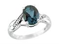 9x7mm Oval London Blue Topaz and Diamond Ring