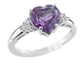 8x8mm Heart Shaped Amethyst and White Topaz Ring