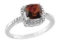 6x6mm Garnet and Diamond Ring