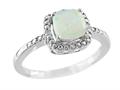 6x6mm Opal and Diamond Ring