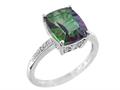11x9mm Antique Shaped Mystic Topaz and Diamond Ring