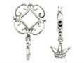 Storywheel® Created White Sapphire Crown Dangle Bead / Charm