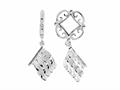 Storywheel® Created White Sapphire Flag Dangle Bead / Charm