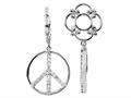 Storywheel® Created White Sapphire Peace Sign Dangle Bead / Charm