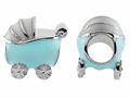 Storywheel® Baby Blue Enamel Baby Carriage Bead / Charm
