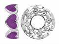 Storywheel® Purple Enamel Hearts Bead / Charm