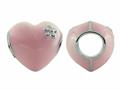 Storywheel® Pink Enamel Puffed Heart Bead / Charm