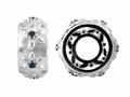 Storywheel® Flowers Black and White Diamonds Sandblast Bead / Charm