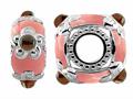Storywheel® Light Pink Enamel and Garnet Bead / Charm