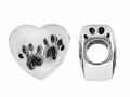Storywheel® Black Enamel Pet Paws On Heart Bead / Charm