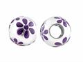 Storywheel® Ball  Flowers of Purple Enamel Bead / Charm