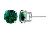 5mm Round Stud Simulated Emerald Earrings