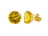 14k Yellow Gold 8mm Round Citrine Stud Earrings