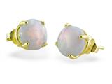 14k Yellow Gold 8mm Round Opal Stud Earrings