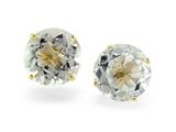 14k Yellow Gold 8mm Round White Topaz Stud Earrings