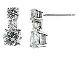 White Cubic Zirconia 6mm Post-With-Friction-Back Earrings