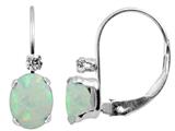 6x4m Opal And White Topaz Leverback Earrings