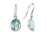 9x7mm Blue Topaz Fish Hook Earrings