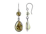 Color Craft™ 14x10mm Pear Shape with 6mm Round Golden Genuine Swarovski Crystals Drop Ear Wire Earrings