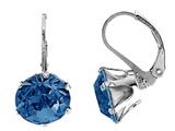 Color Craft™ 10.5mm Round Genuine Swarovski Crystal Sapphire Color Lever Back Earrings