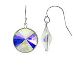 Color Craft™ 14mm Round Aurore Boreale Genuine Swarovski Crystal Drop Ball Ear Wire Earrings