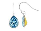 Color Craft™ 14x10 mm Pear Shape Light Blue Genuine Swarovski Crystal Aquamarine Color Drop Ear Wire Earrings