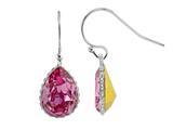 Color Craft™ 14x10 mm Pear Shape Rose Genuine Swarovski Crystal Ear Wire Earrings