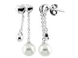 6mm Drop Cultured Freshwater Pearl Post-With-Friction-Back Earrings
