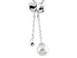 6mm 2 Drop Cultured Freshwater Pearl Pendant with Heart Shaped Top