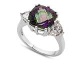 10x10mm Antique Shaped Mystic Topaz and White Topaz Ring