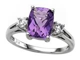9x7mm Antique Shaped Amethyst and White Topaz Ring