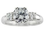 8mm White Round Cubic Zirconia Ring