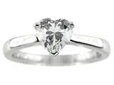 7x7mm  White Cubic Zirconia Heart Shaped Ring