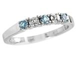 2.5mm Aquamarine and Diamond Band Ring