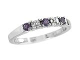 2.5mm Amethyst and Diamond Band Ring