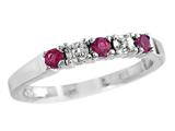 2.5mm Created Ruby And Diamond Band Ring