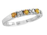 2.5mm Citrine and Diamond Band Ring