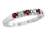 2.5mm Garnet And Diamond Band Ring