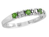 2.5mm Peridot and Diamond Band Ring