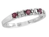 2.5mm Rhodolite and Diamond Band Ring