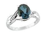 9x7mm Oval London Blue Topaz and Diamond Ring