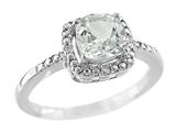 6x6mm Created White Sapphire and Diamond Ring