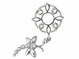 Storywheel® Created White Sapphire Dragonfly Dangle Bead / Charm