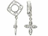 Storywheel® Diamond Cross Dangle Bead / Charm